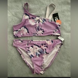 Girls Lavender Floral 2 Piece Bikini By Ideology Size LARGE